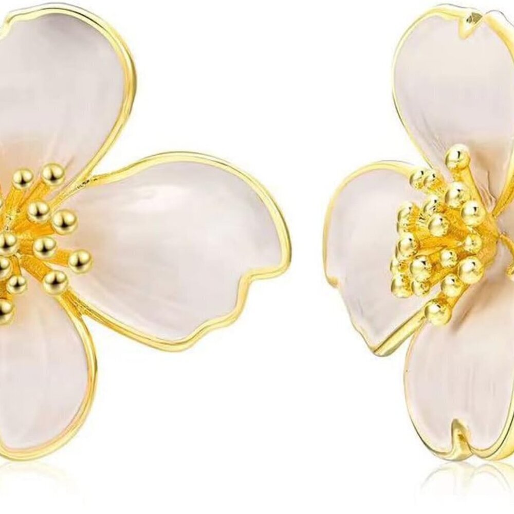 Clip on Earrings Women Gold Plated Floral Non Pierced Gift for Women